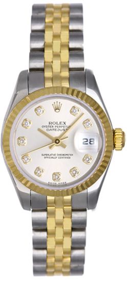 Rolex Ladies Datejust 2-Tone Steel Gold Diamond Watch 179173