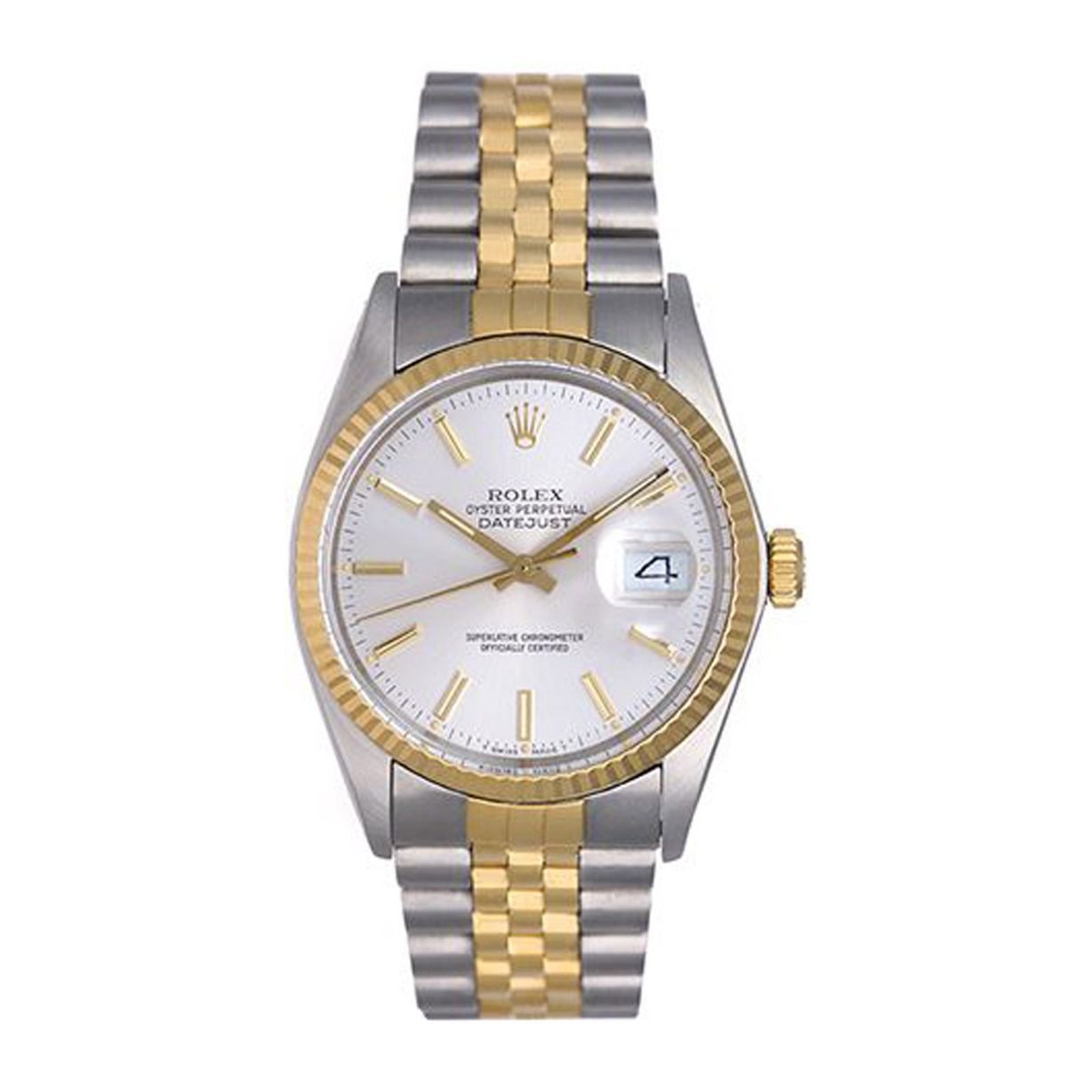 MINT Rolex DateJust 36mm 16013 UAE Silver Two-Tone Gold Stainless Jubi