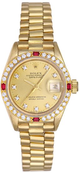 Rolex Datejust 69178 18K Yellow Gold Diamond Dial Ladies Watch