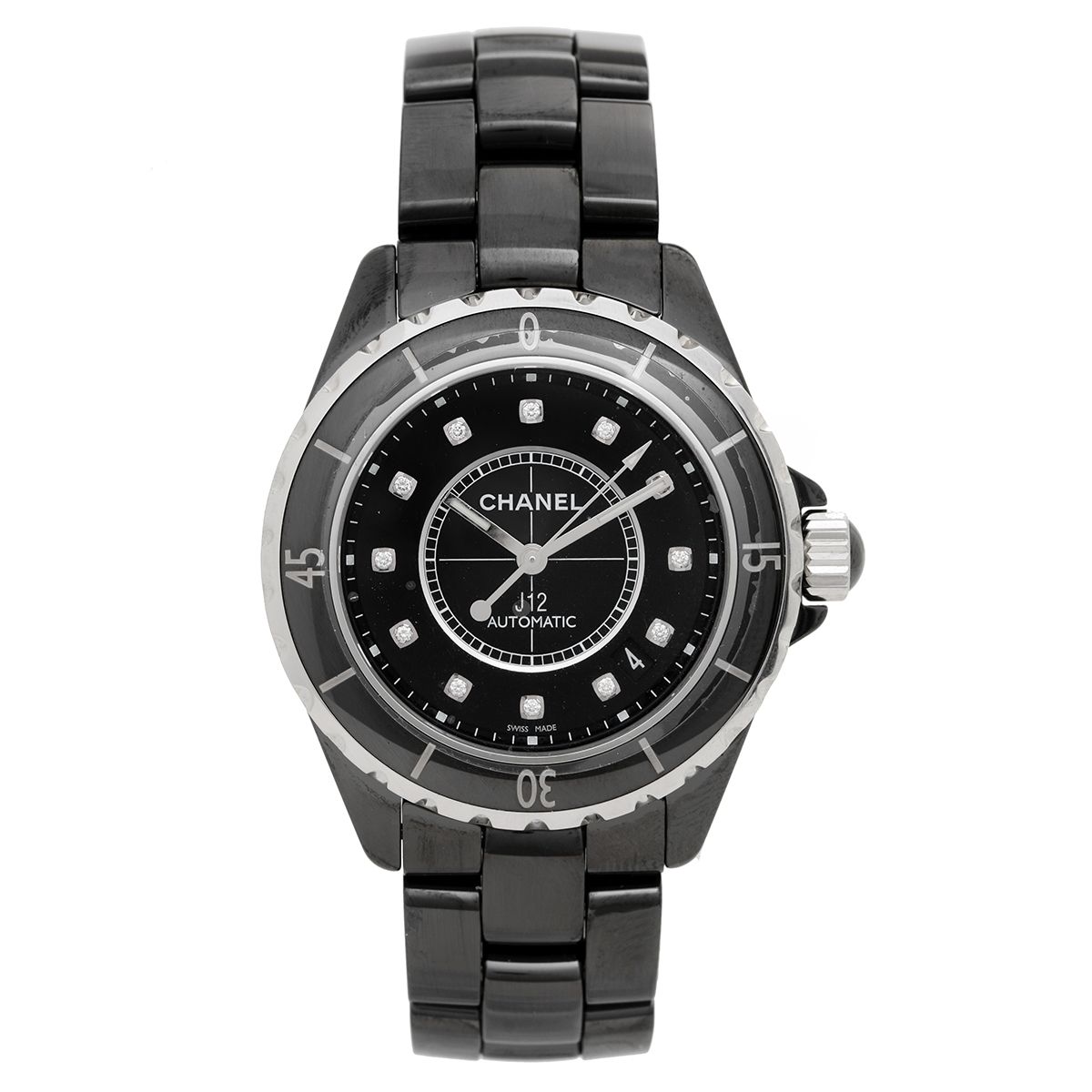 Chanel J12 Black Ceramic Automatic Midsize Unisex Watch H1626