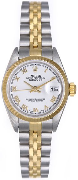 Datejust 2-Tone Watch White Roman Dial 79173