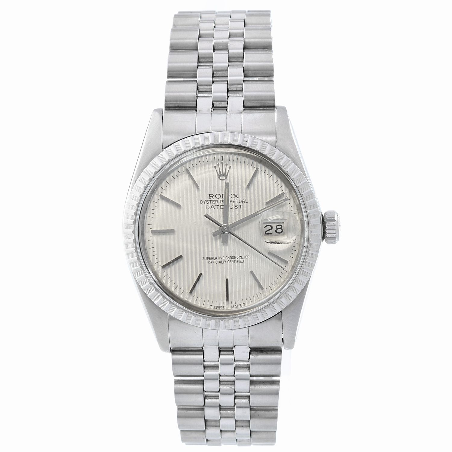 Rolex Datejust Men s Steel Watch Tapestry Dial 16030