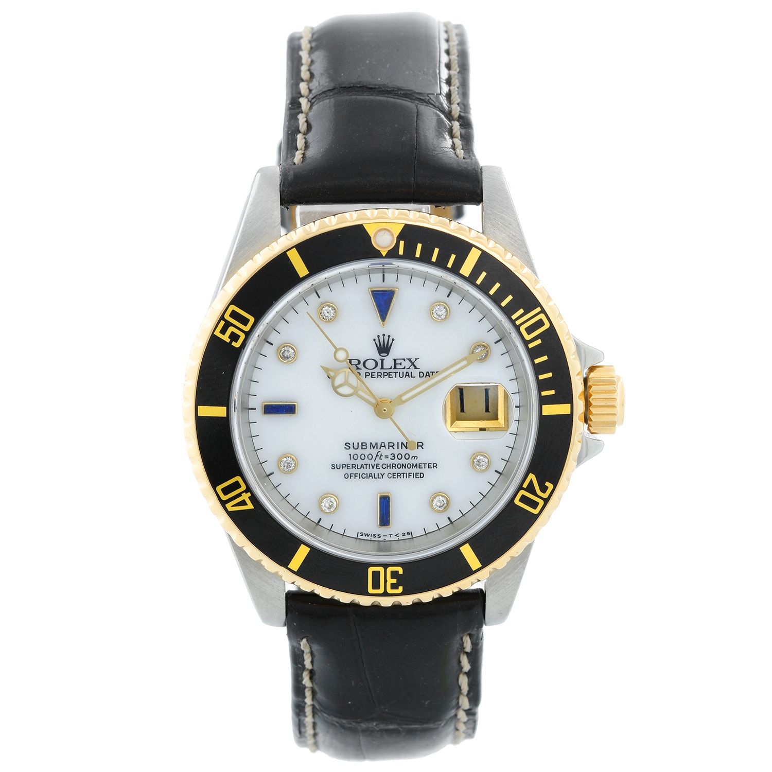 Rolex Submariner Custom Mother of Pearl Diamond Sapphire Dial