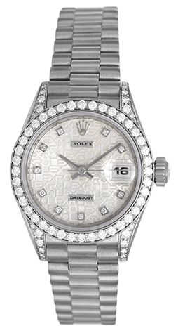 White diamond online rolex watch