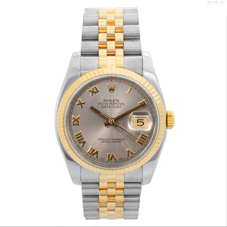 Rolex Datejust Men s 2 Tone Stainless Steel Gold Gray Dial