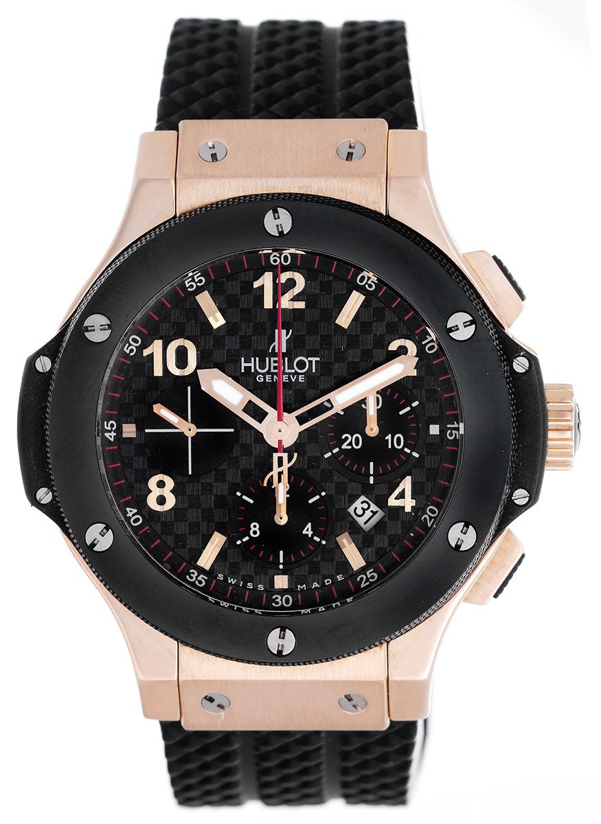 Hublot Big Bang Diamonds 18K Rose Gold Black Rubber Unisex Watch