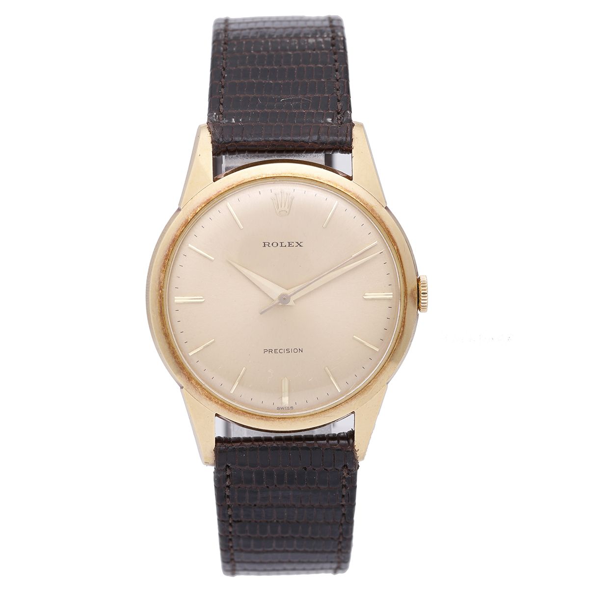 Vintage Rolex Precision 18k Yellow Gold Men's Watch