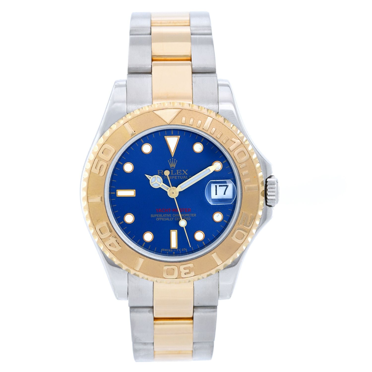 Rolex Yacht - Master Midsize 2-Tone Watch 168623 Blue Dial