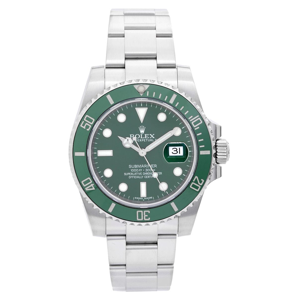 Rolex Submariner ref 116610LV Green Ceramic Hulk