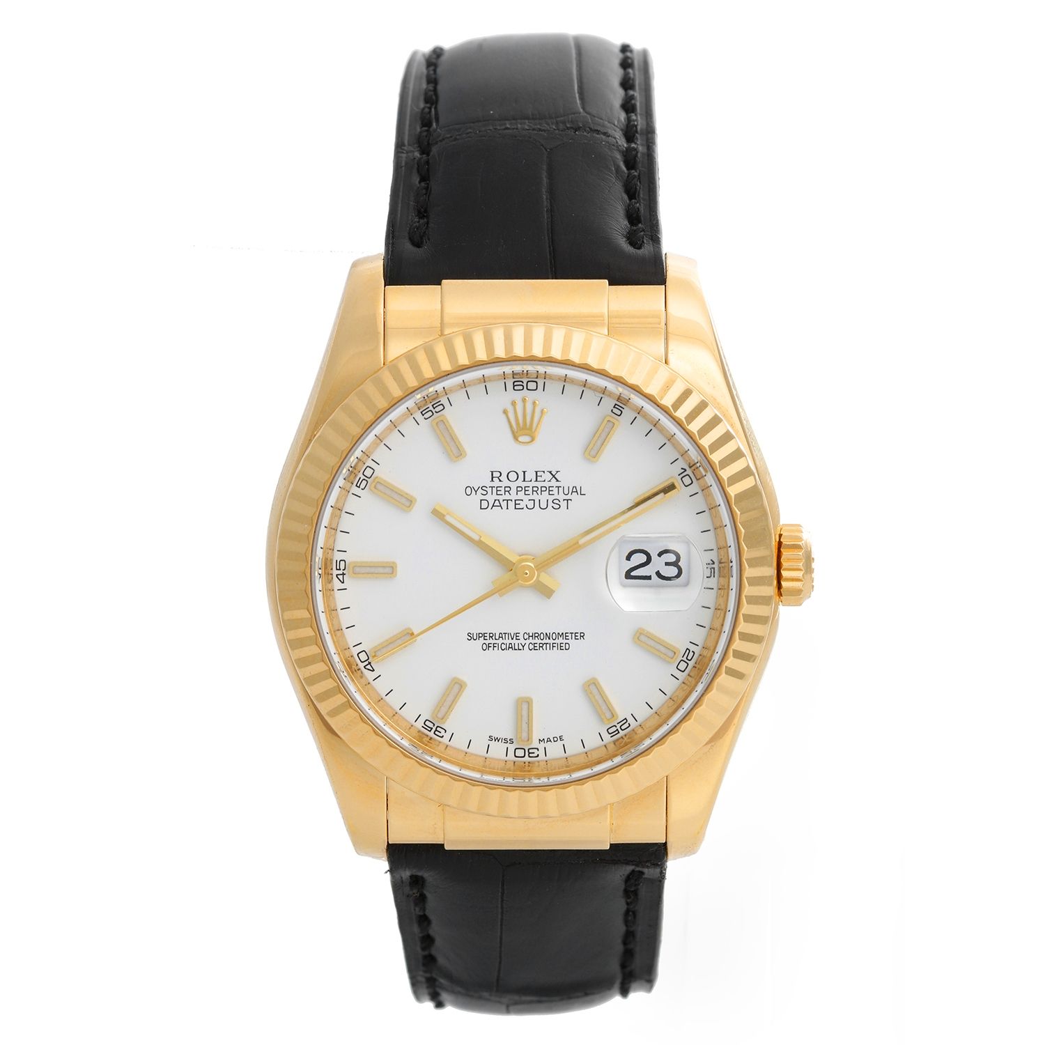 ROLEX OYSTER PERPETUAL DATEJUST 18K Yellow Gold Watch, Rolex