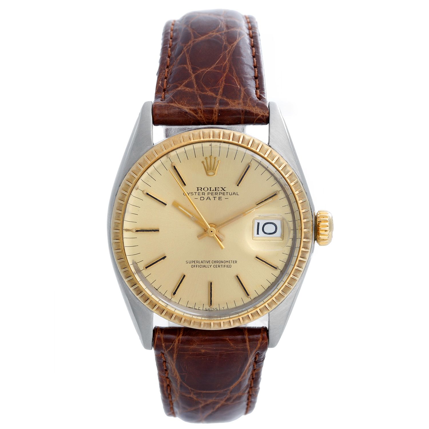 Konsultere regeringstid format Men's Vintage Rolex Date 14k Yellow Gold Watch Model 1500