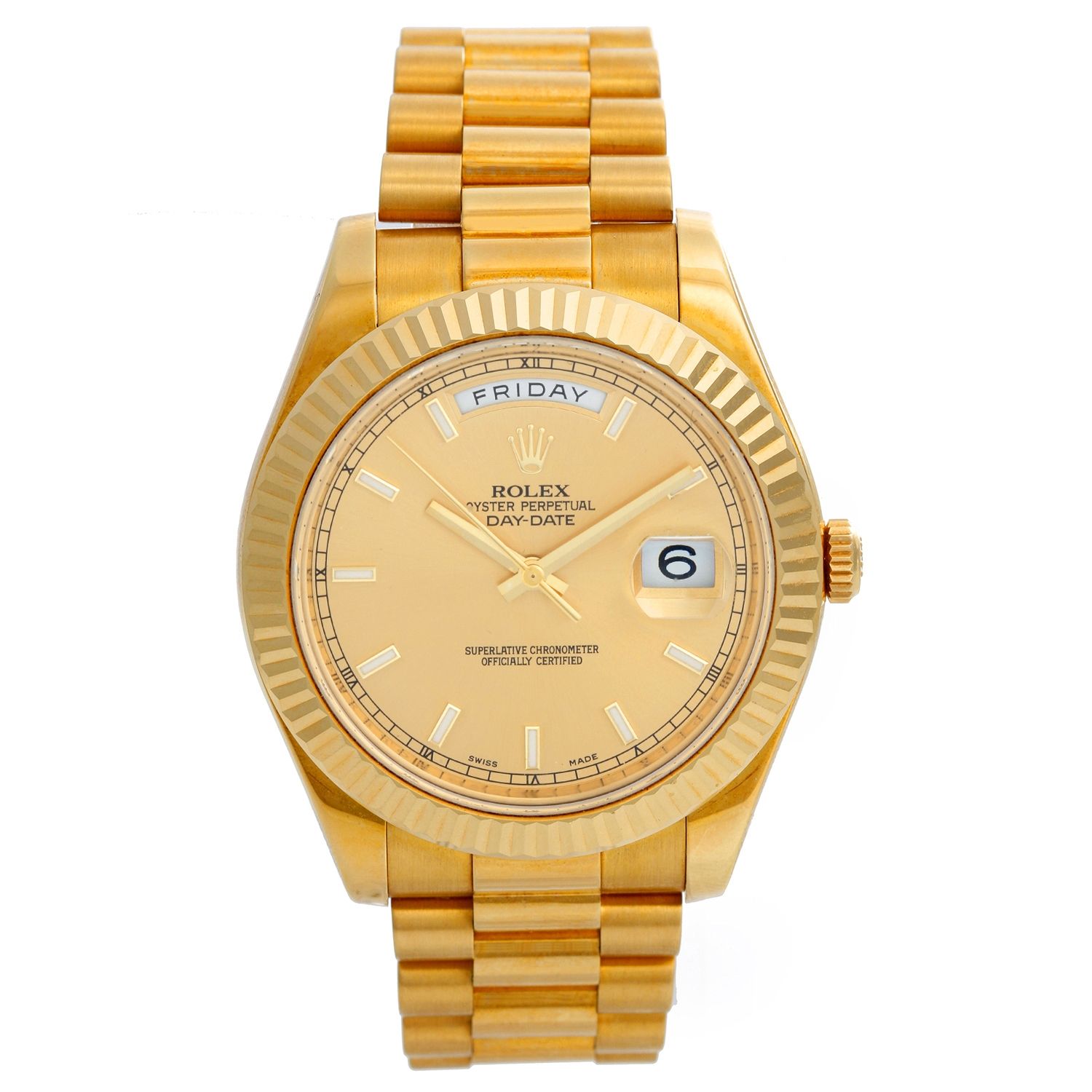 Rolex Day-Date II 41mm 18k Yellow Men's President Watch 218238