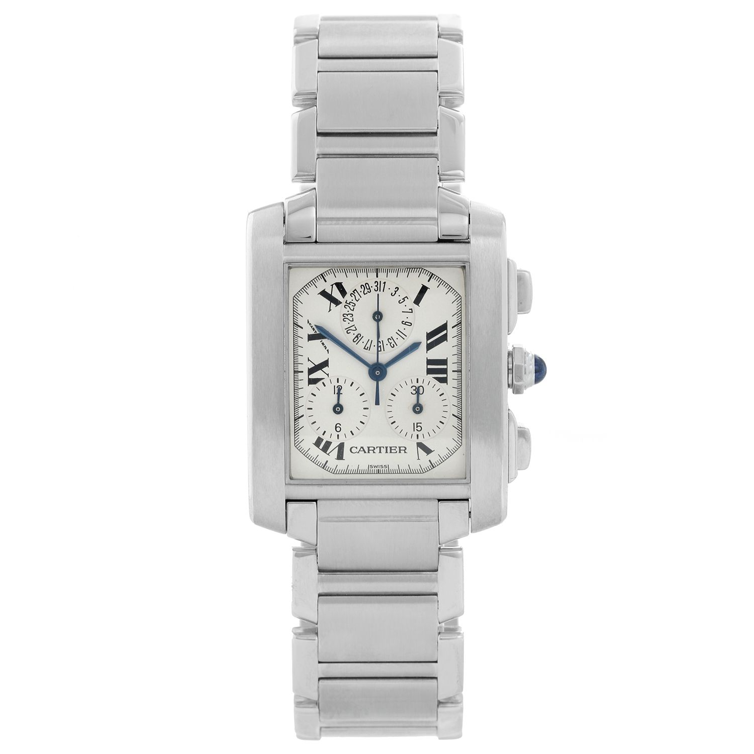 NOT FOR SALE Cartier Tank Francaise Chronoflex Chronograph Steel Mens Watch  W51001Q3 PARTIAL PAYMENT