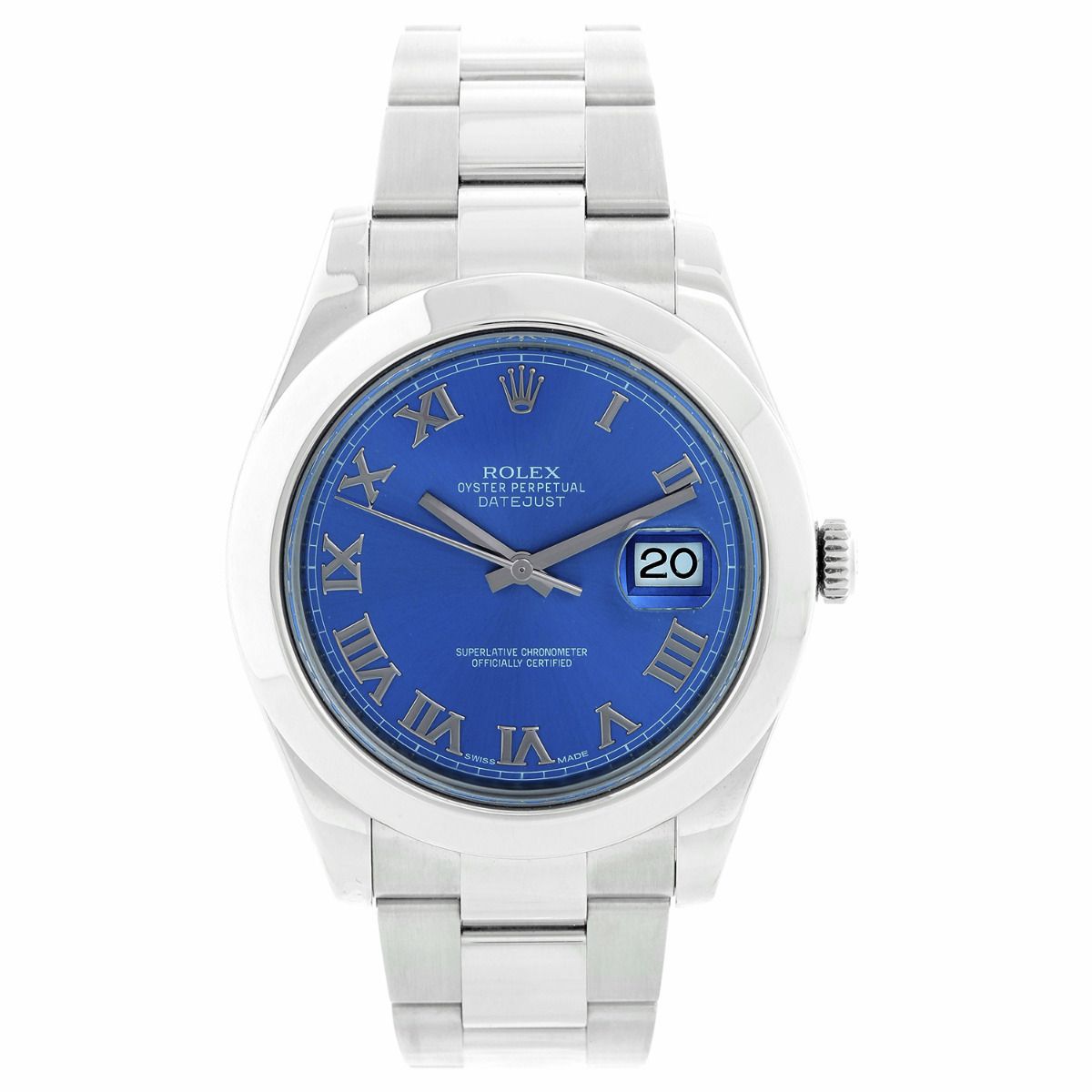 kontanter Dare boble Rolex Datejust II 41mm Blue Roman Dial Watch 116300