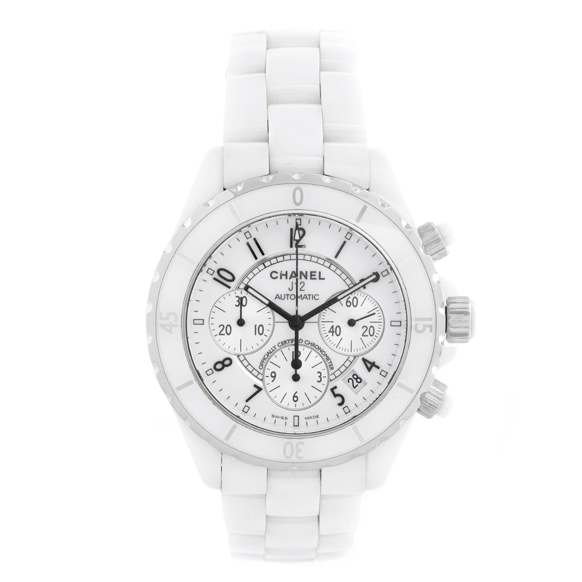 Chanel J12 White Ceramic 41mm Chronograph Watch H1007