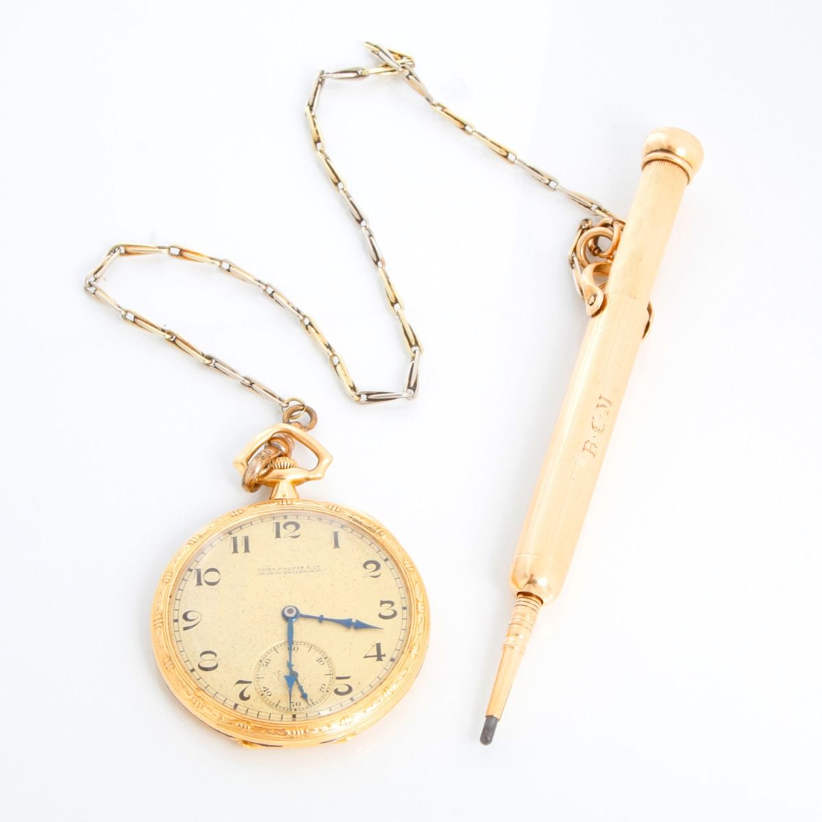 White gold pocket clearance watch chain