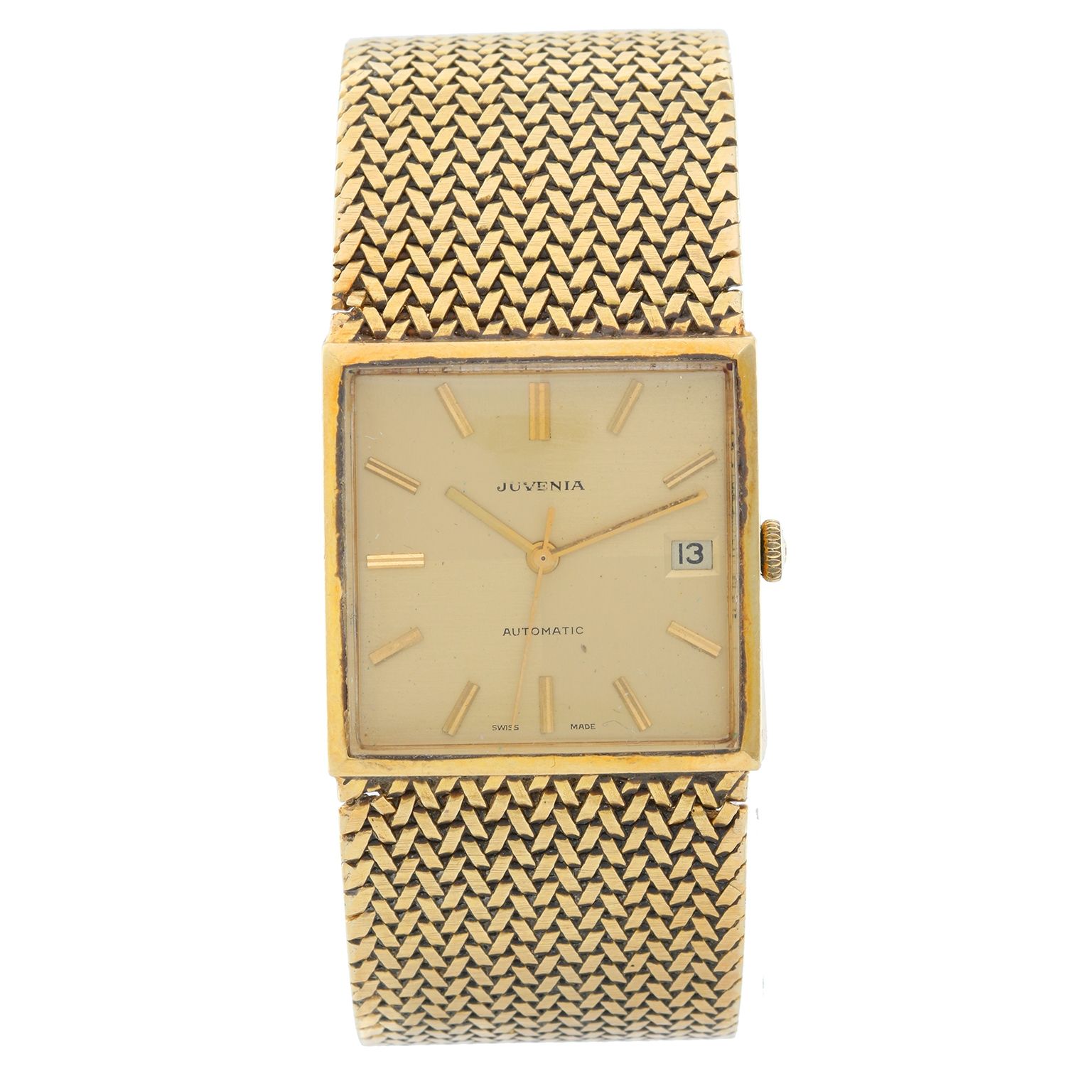 Vintage Juvenia Automatic 18K Yellow Gold Watch