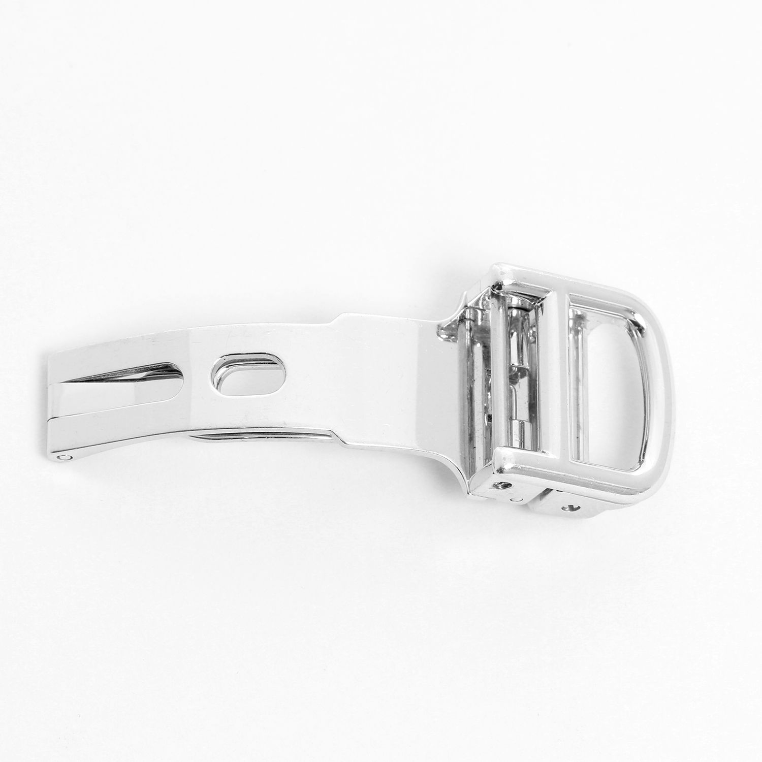39-211-1 White Plated Fold Over Clasp, 5x13mm - (Limited