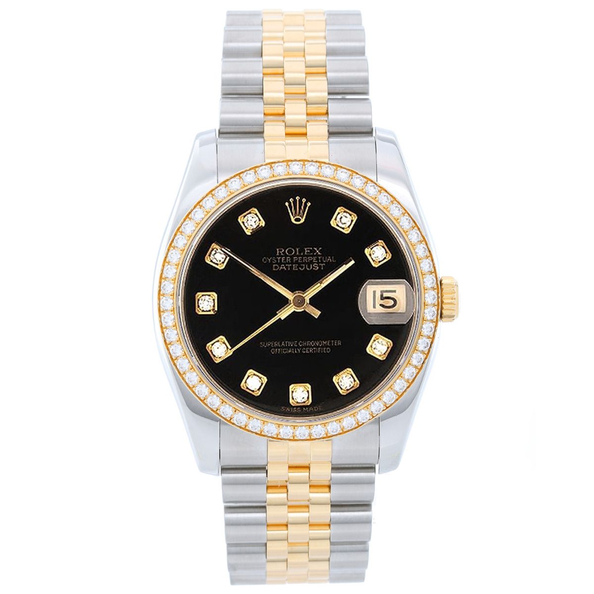 rolex datejust gold diamond