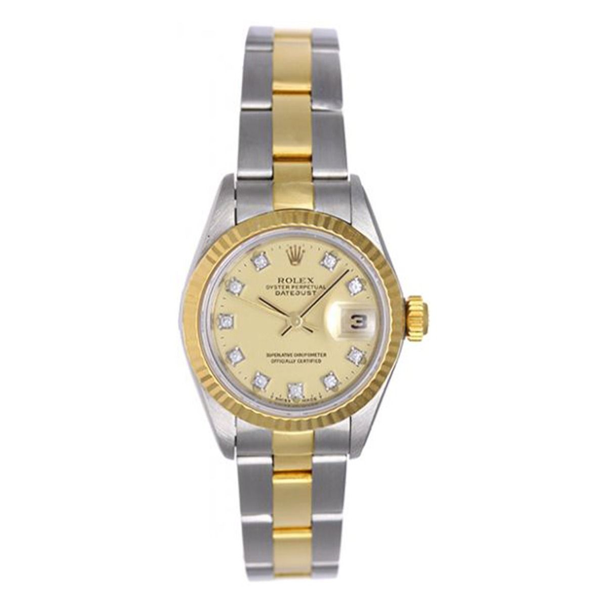 Rolex Datejust Lady - Steel 46 Diamond Bezel - Oyster Bracelet