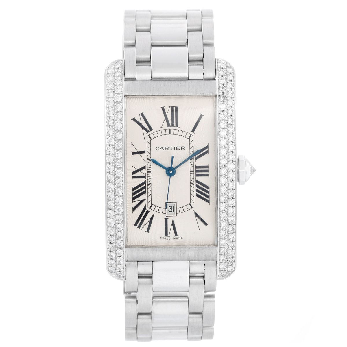 Cartier tank americaine on sale 18k white gold