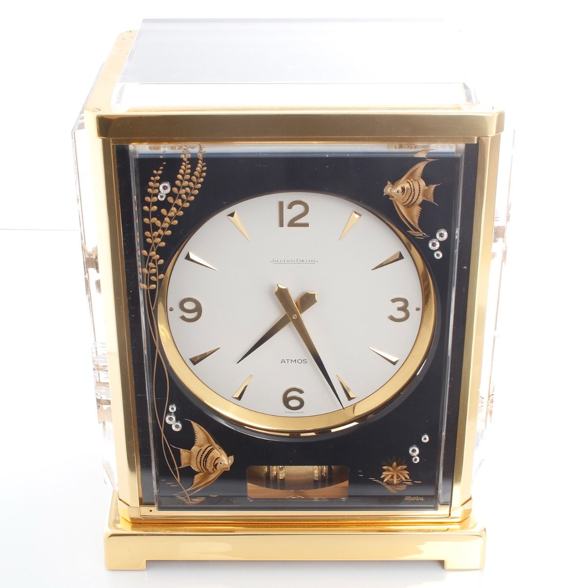 Beautiful Vintage Jaeger-LeCoultre Atmos Black Fish Marina Clock