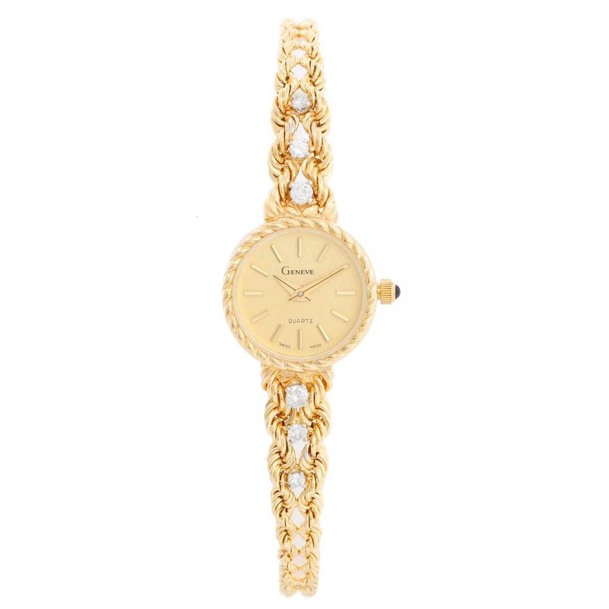 Estate LUVA 14kt gold watch ladies cuff bracelet – Avis Diamond Galleries