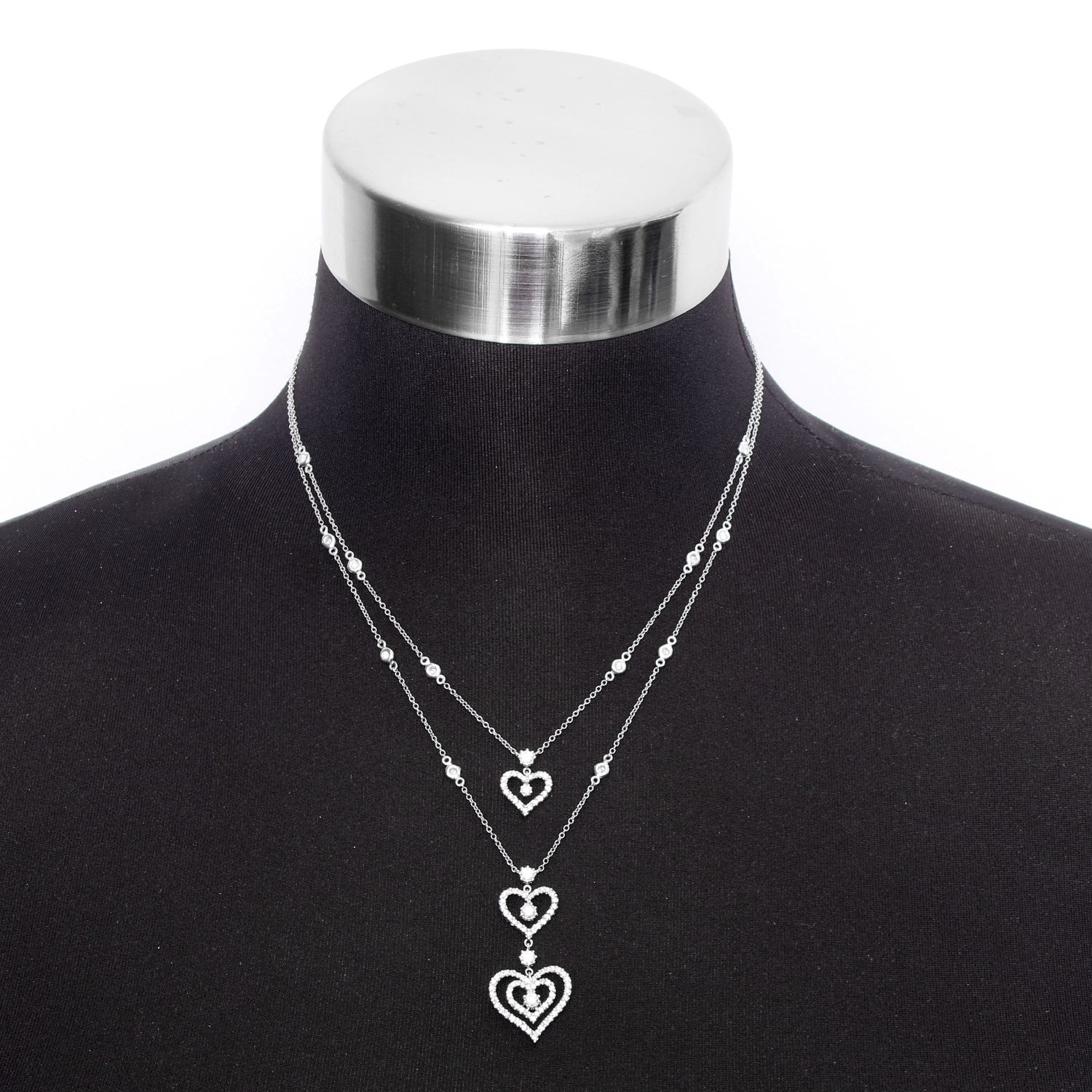 Three Hearts Diamond Necklace