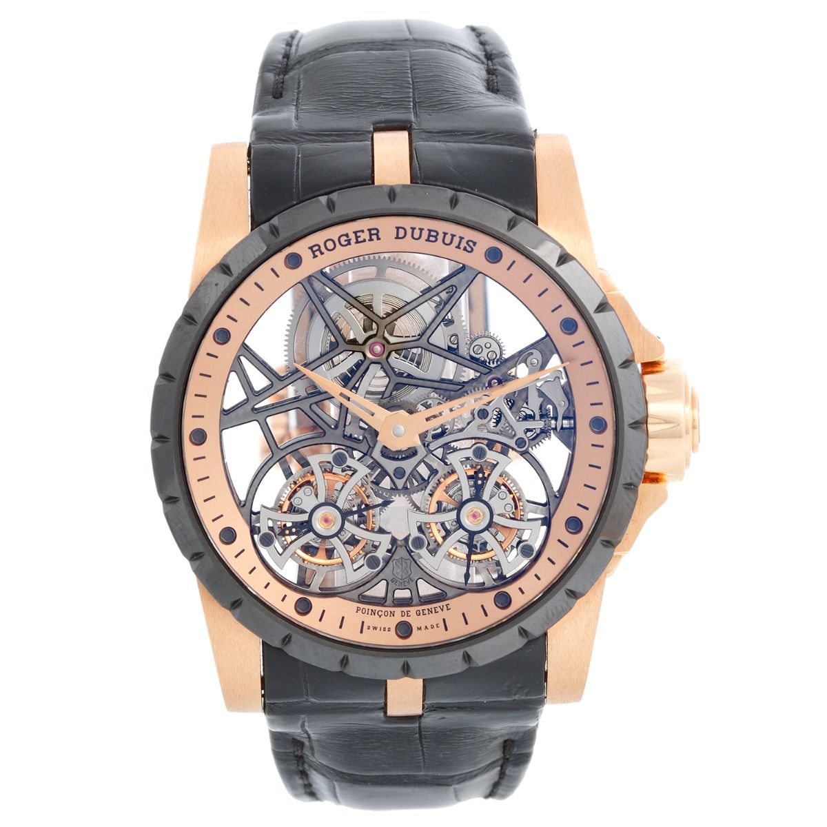 Excalibur double flying tourbillon men's watch outlet