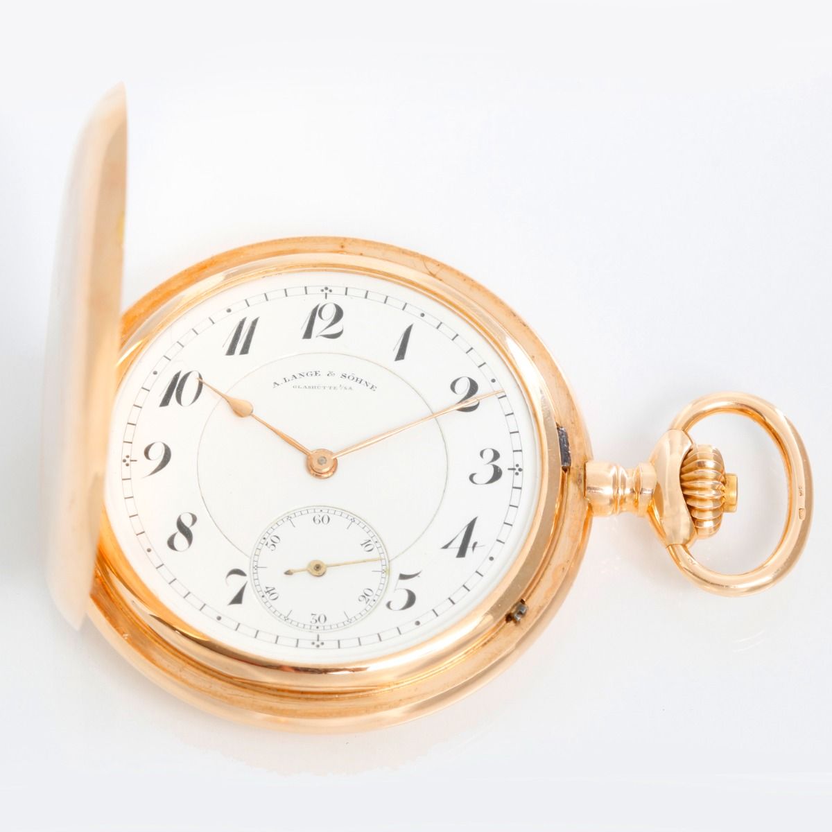 A. Lange Sonhe Box Hinged 14K Yellow Gold Pocket Watch