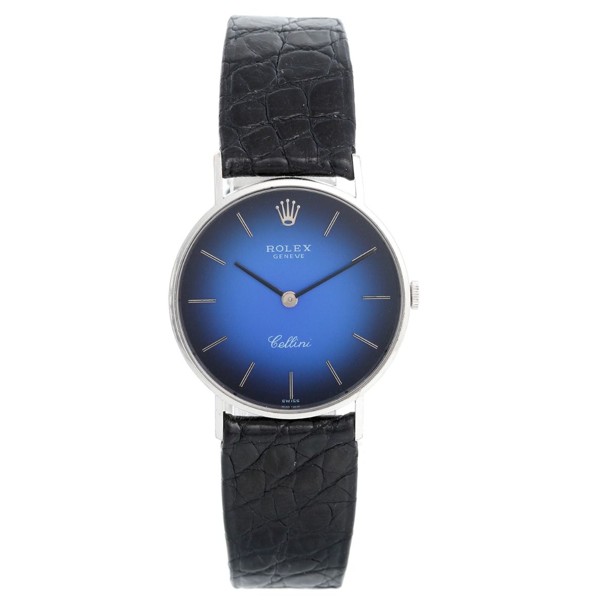 Rolex Cellini Men s 18k White Gold Watch on Strap Band Mod. 4112