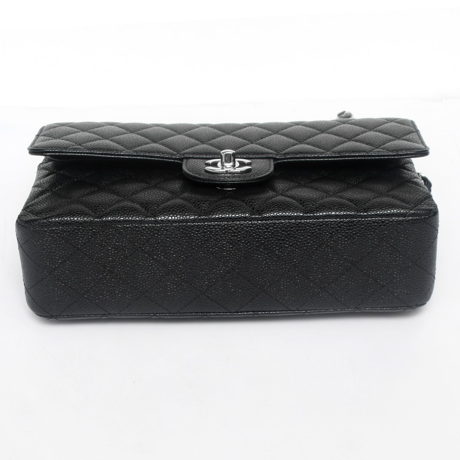 Chanel Black Quilted Caviar Medium Double Flap Bag