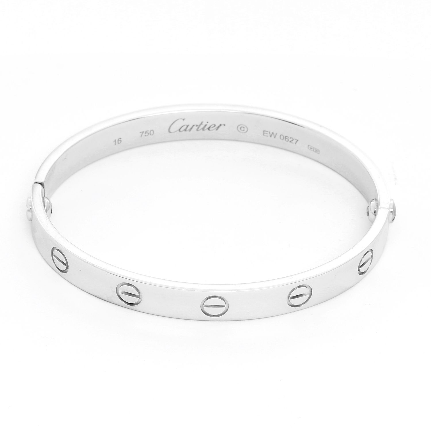 Cartier love bracelet white gold size 16 clearance