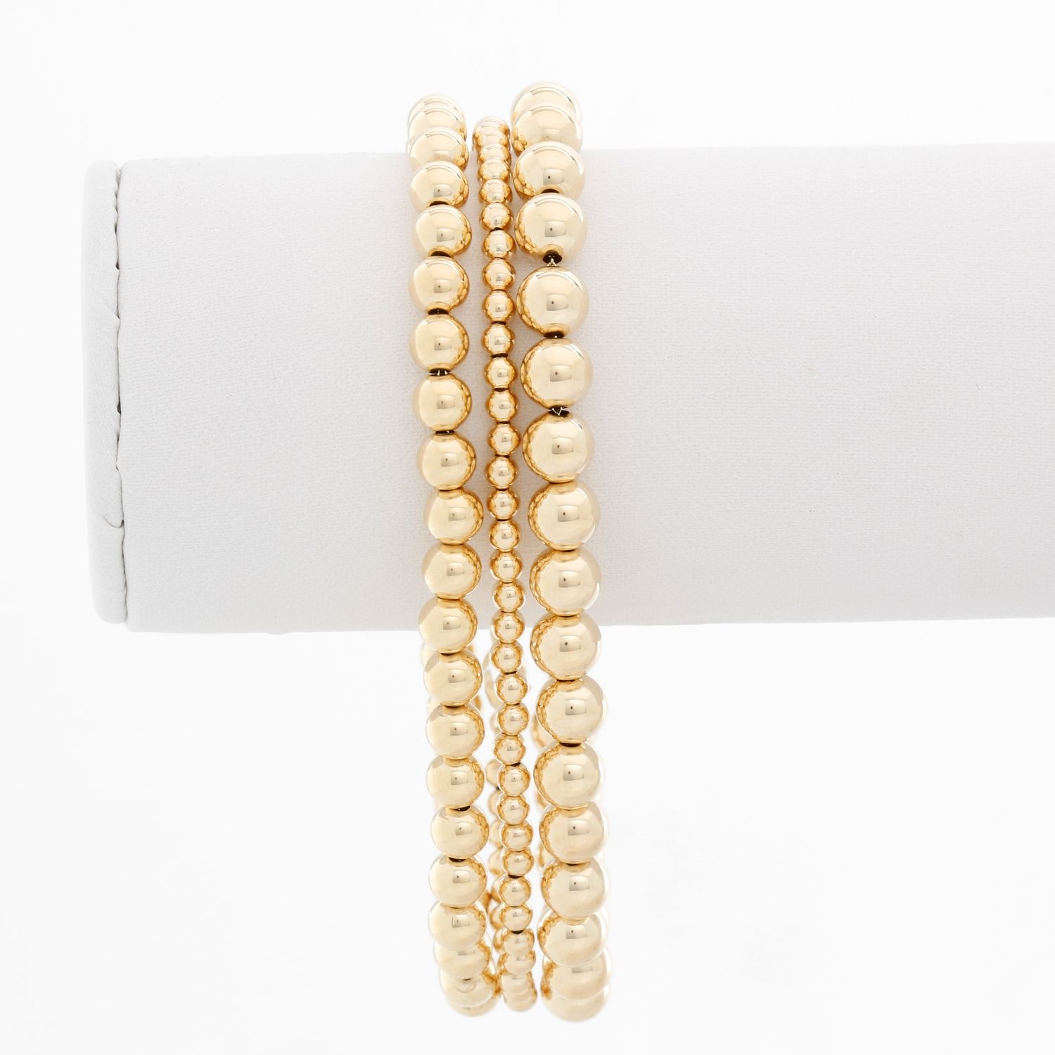 Gold Bead Bracelet Stack | Pearls | Pink/Blue/White Seed Beads - Stack –  Strands and Bands by Fran