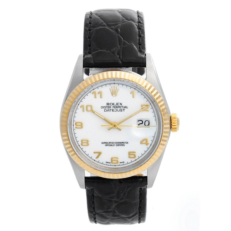 Rolex 16013 hotsell leather strap