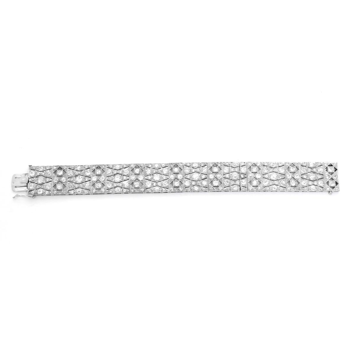 Platinum Filigree Art Deco Diamond Bracelet