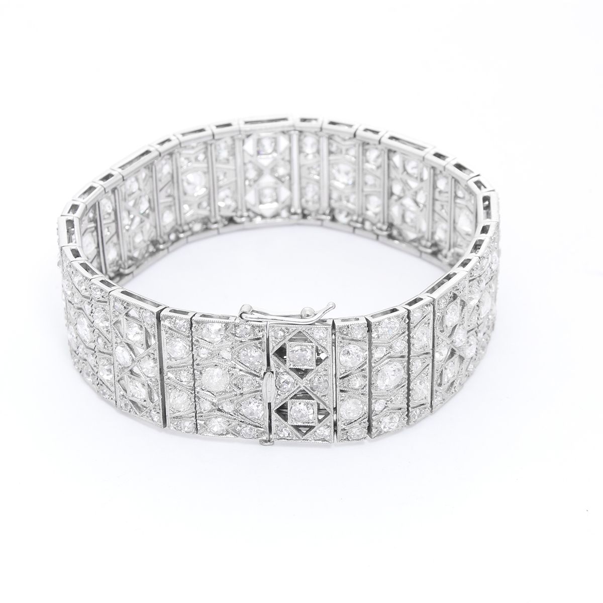 Art deco top platinum diamond bracelet
