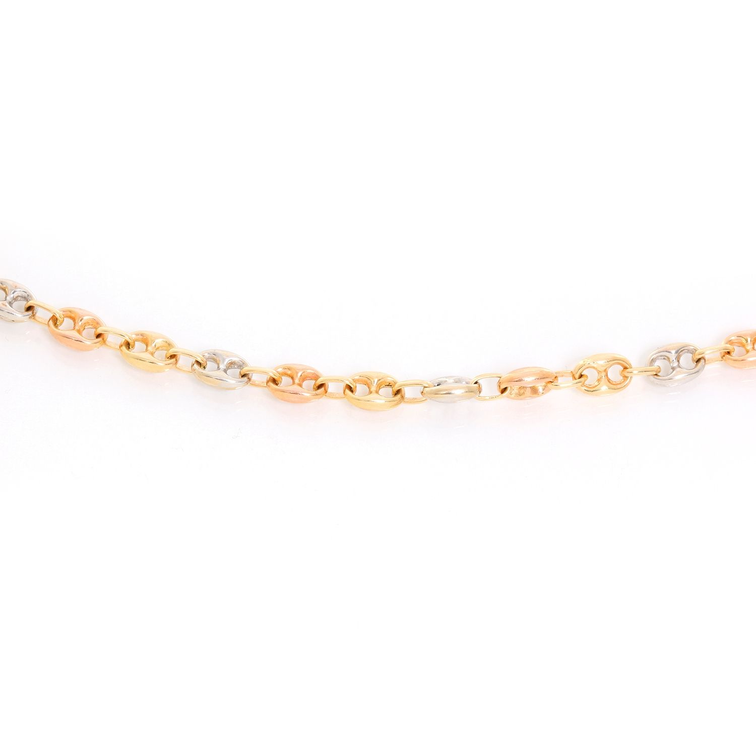 9ct 3-Colour Gold 3 Plait Diamond Cut Herringbone Necklace – Harper Kendall