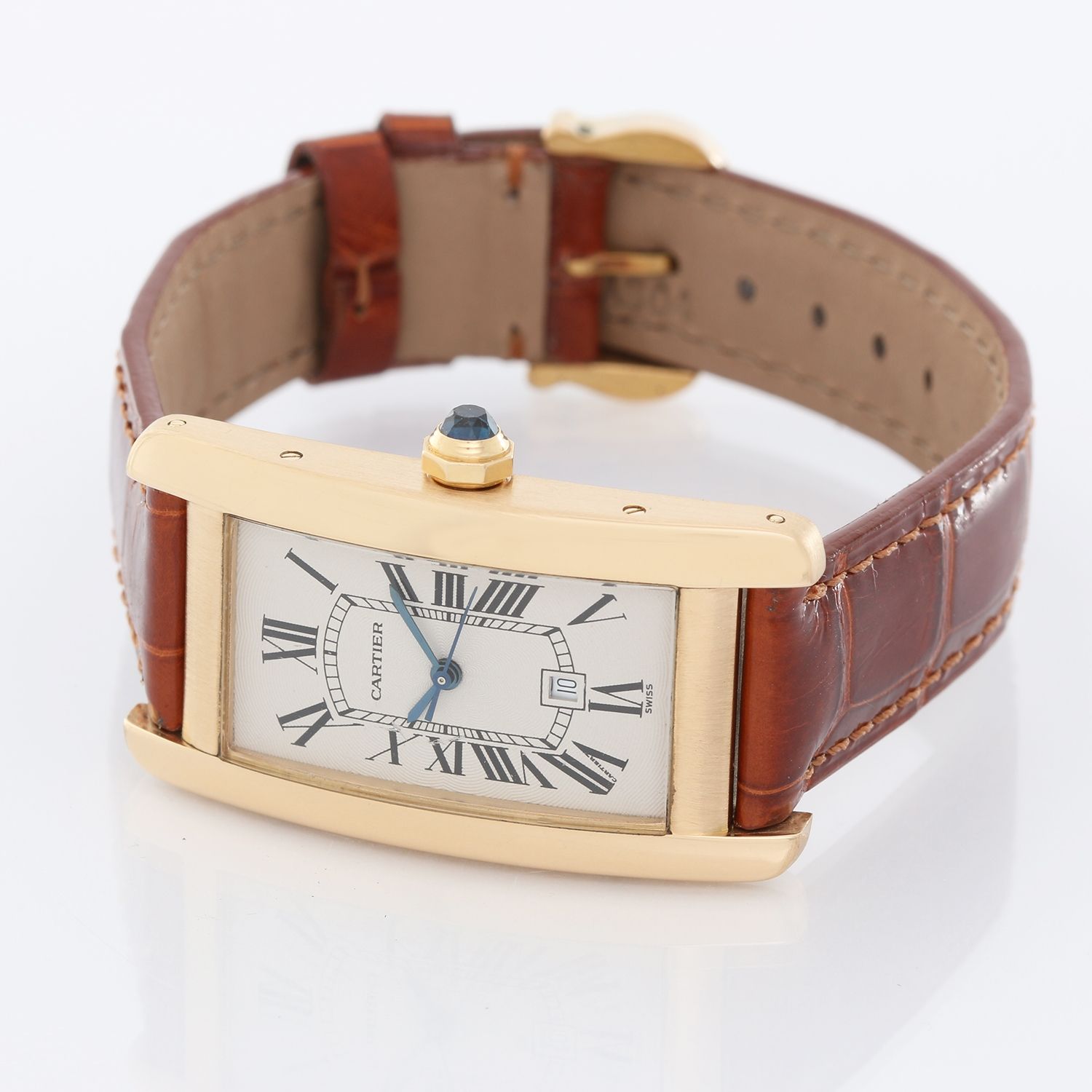 Cartier Tank Americaine 18k Gold Men s Ladies Watch W2603156