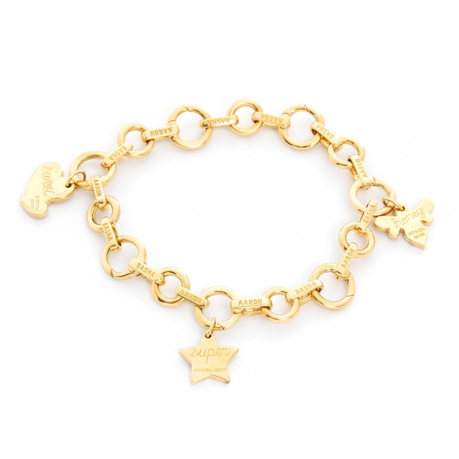 Tiffany gold outlet charm bracelet
