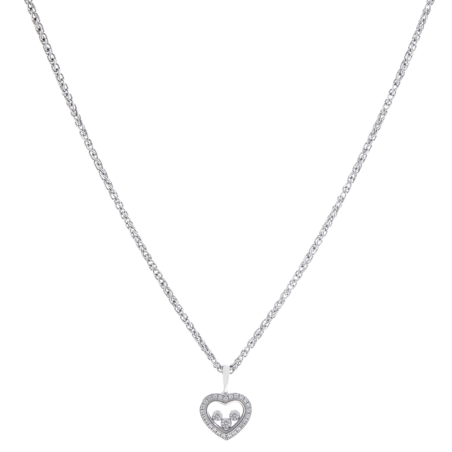 Yellow Sapphire & Diamond Double Heart Pendant Necklace 18K White & Yellow  Gold