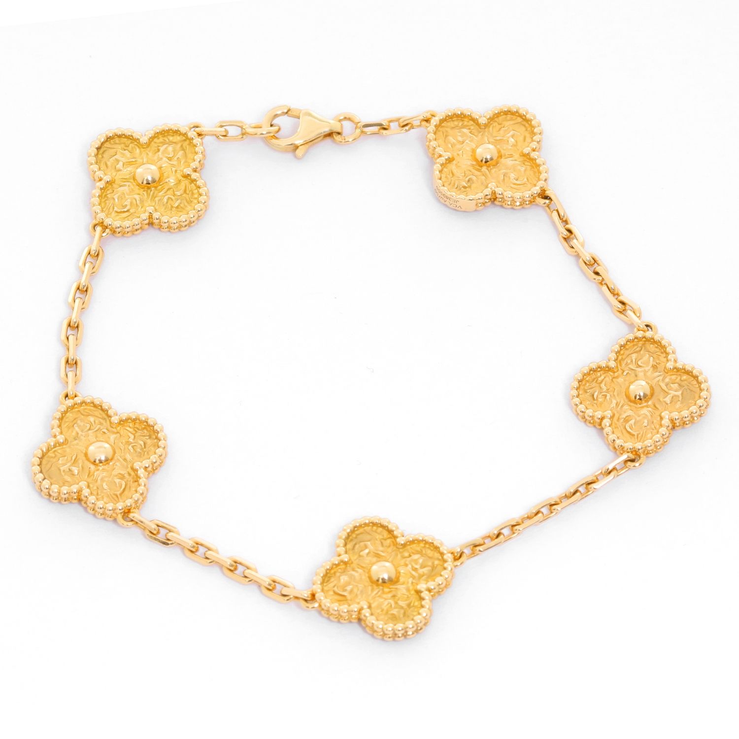 Buy Preowned  Brand new Luxury Van Cleef  Arpels Alhambra 18 K GoldWhite  color 05 Motiff Bracelet Online  LuxepolisCom
