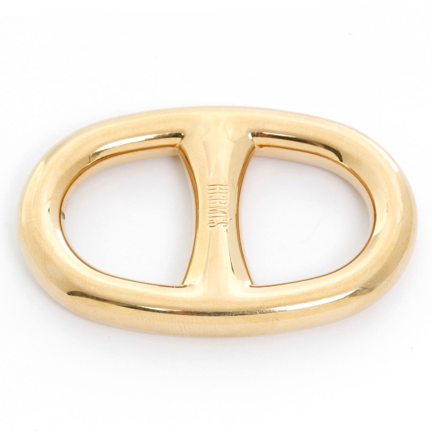 Hermès Gold Cadena Lock Charm Scarf Ring