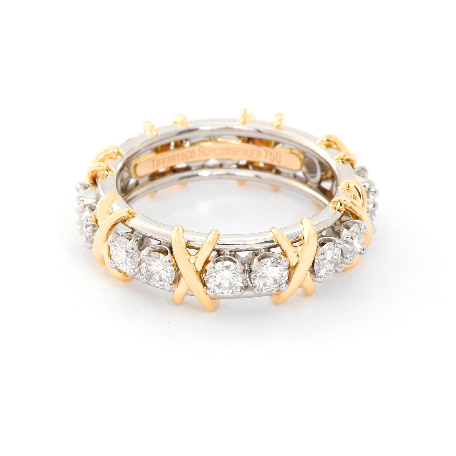 Tiffany & Co. Schlumberger X-Ring 16-Stone Diamond Platinum | Pampillonia  Jewelers | Estate and Designer Jewelry