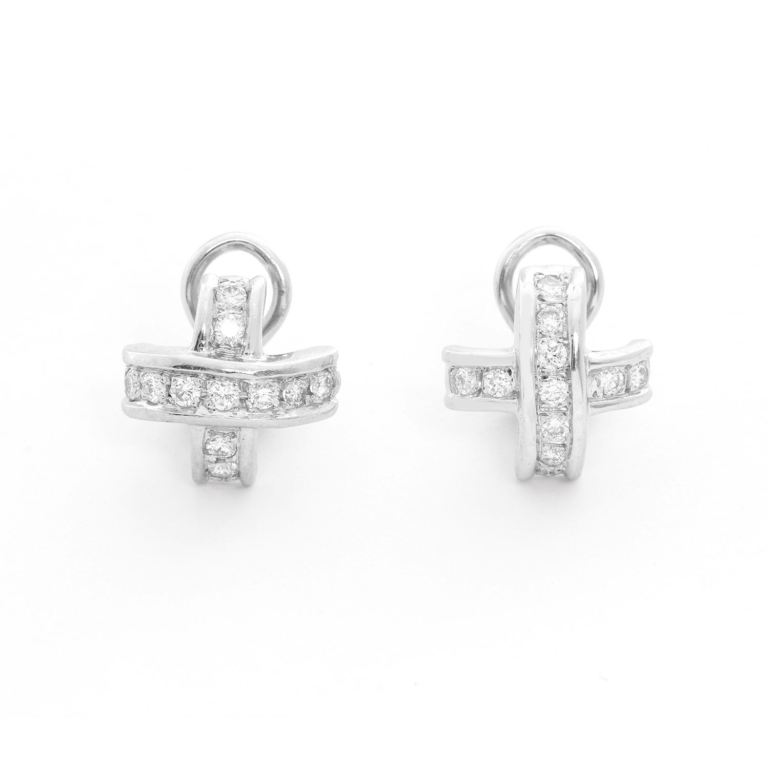The White Gold Cross Fully Diamond Earrings Brilliant 14Kt Religious Diamond  Earring at Rs 95532/pair | Diamond Earring in Surat | ID: 2853305796388