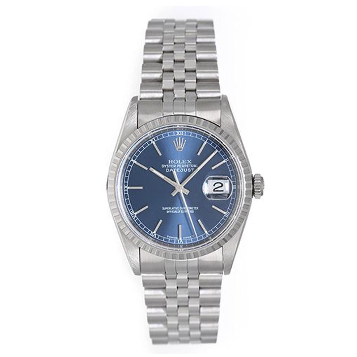solsikke Karriere mad Men's Rolex Datejust Watch 16220 Blue Dial