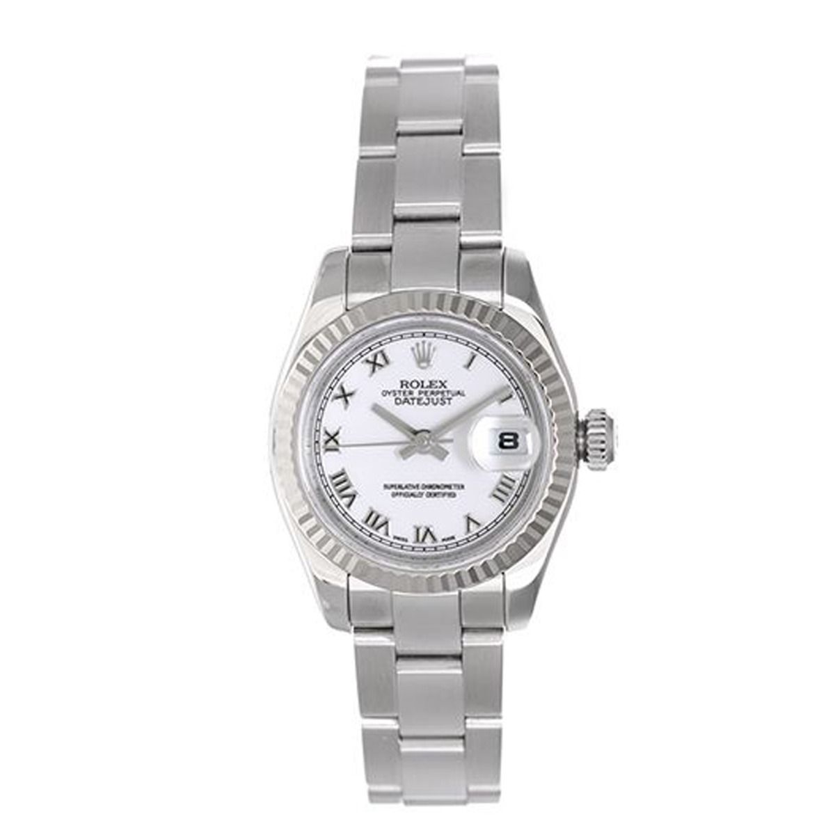 at se Forsendelse Derfor Ladies Rolex Watch Datejust 18k White Gold & Stainless Steel 179174