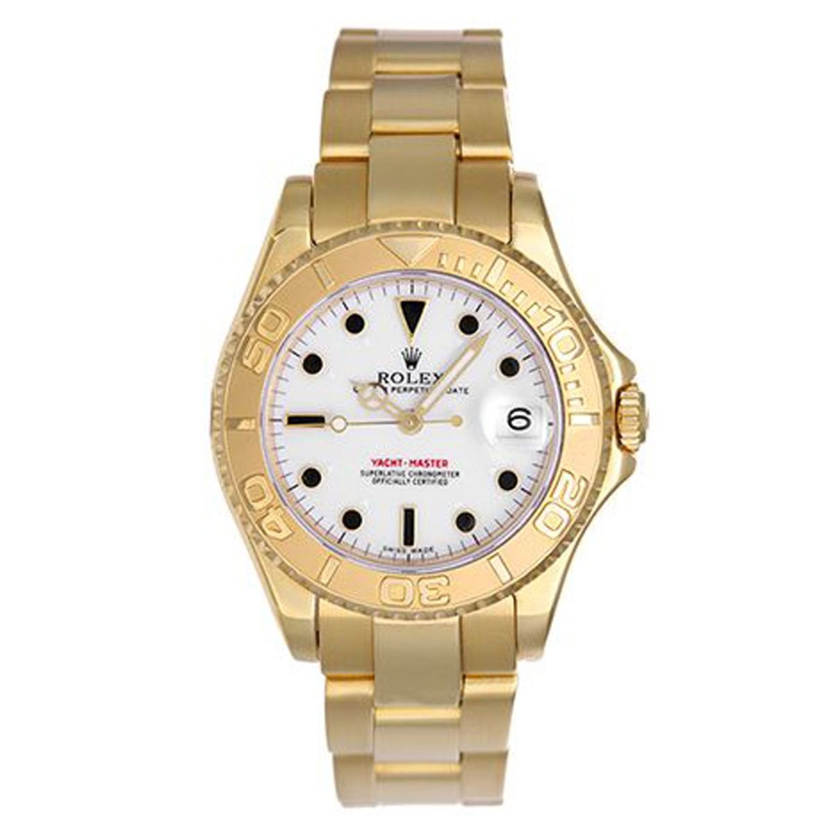 Rolex Yacht - Master Midsize Men's/Ladies 18k Gold Watch 168628