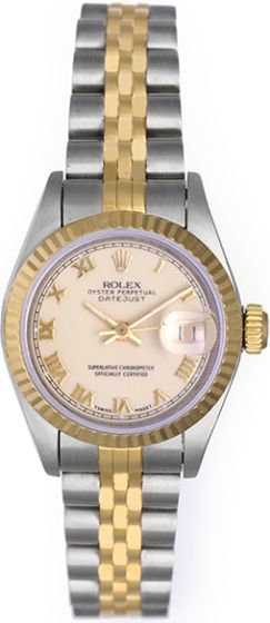 Rolex Ladies 2-Tone Datejust Watch 6917 Ivory Colored Dial