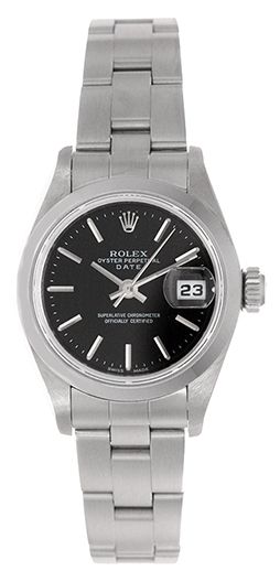 Ladies Rolex Date Watch 79160 Black Dial